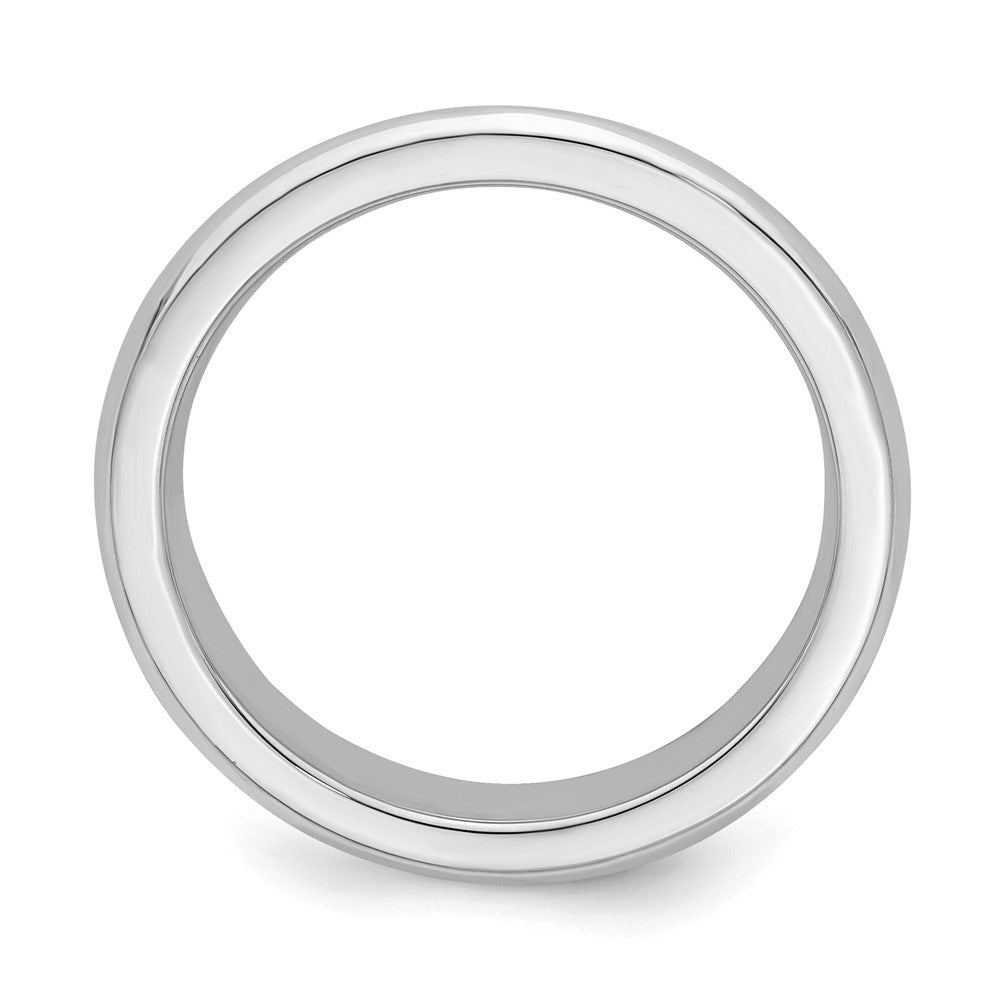 Sterling Silver Rhodium-plated 4mm Bevel Edge Band