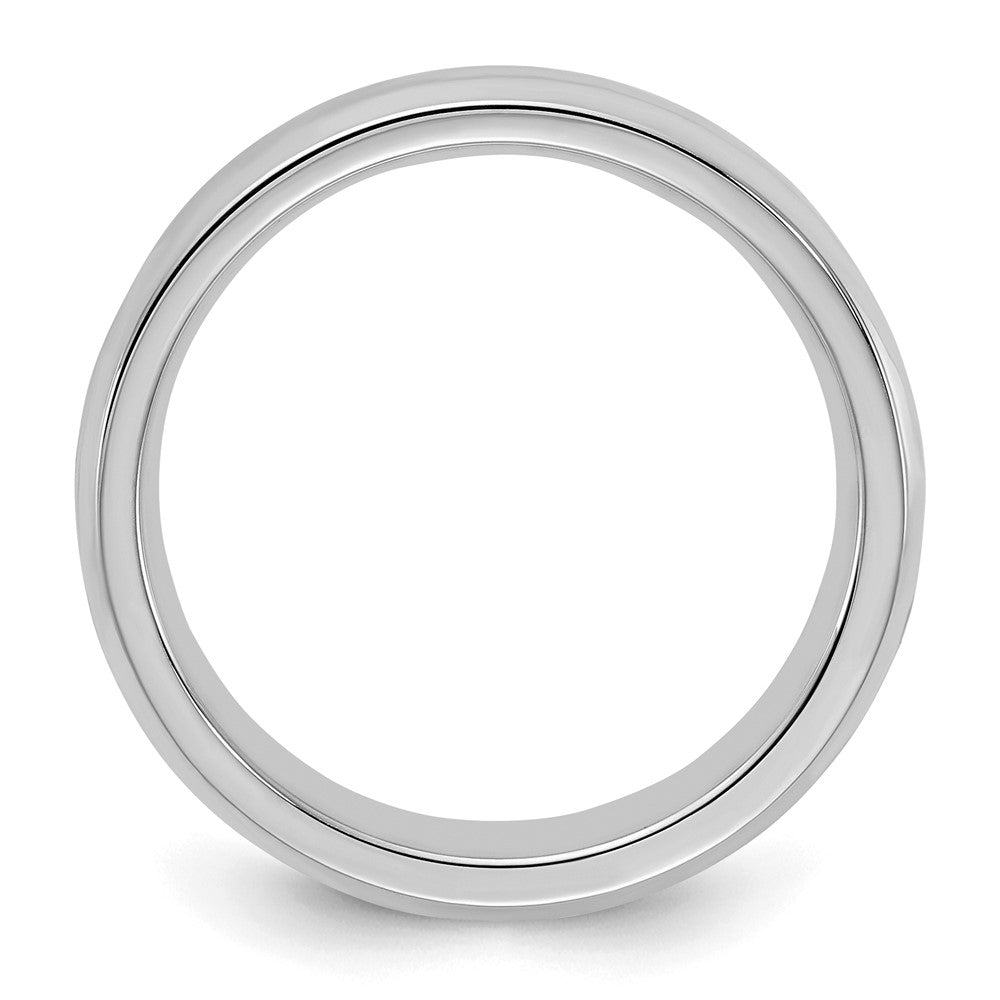 Sterling Silver Rhodium-plated 5mm Bevel Edge Band