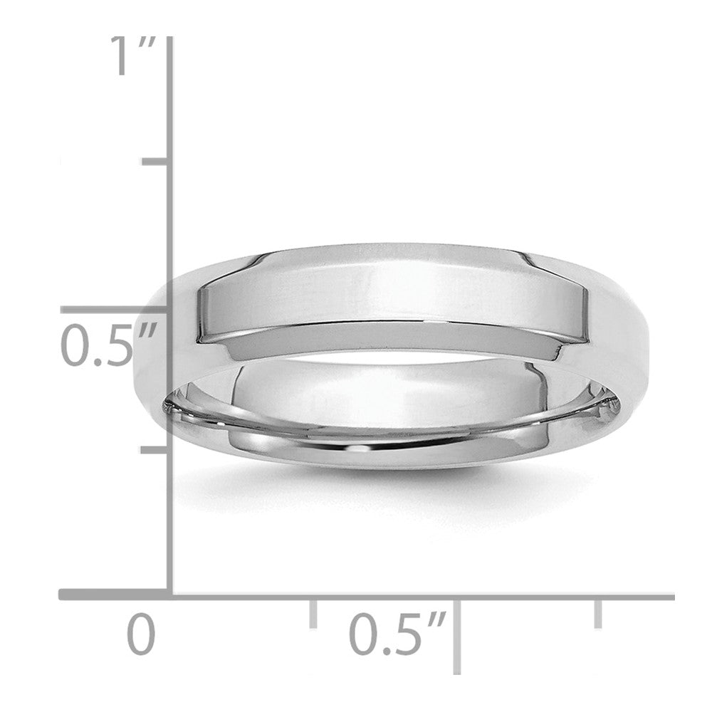 Sterling Silver Rhodium-plated 5mm Bevel Edge Band