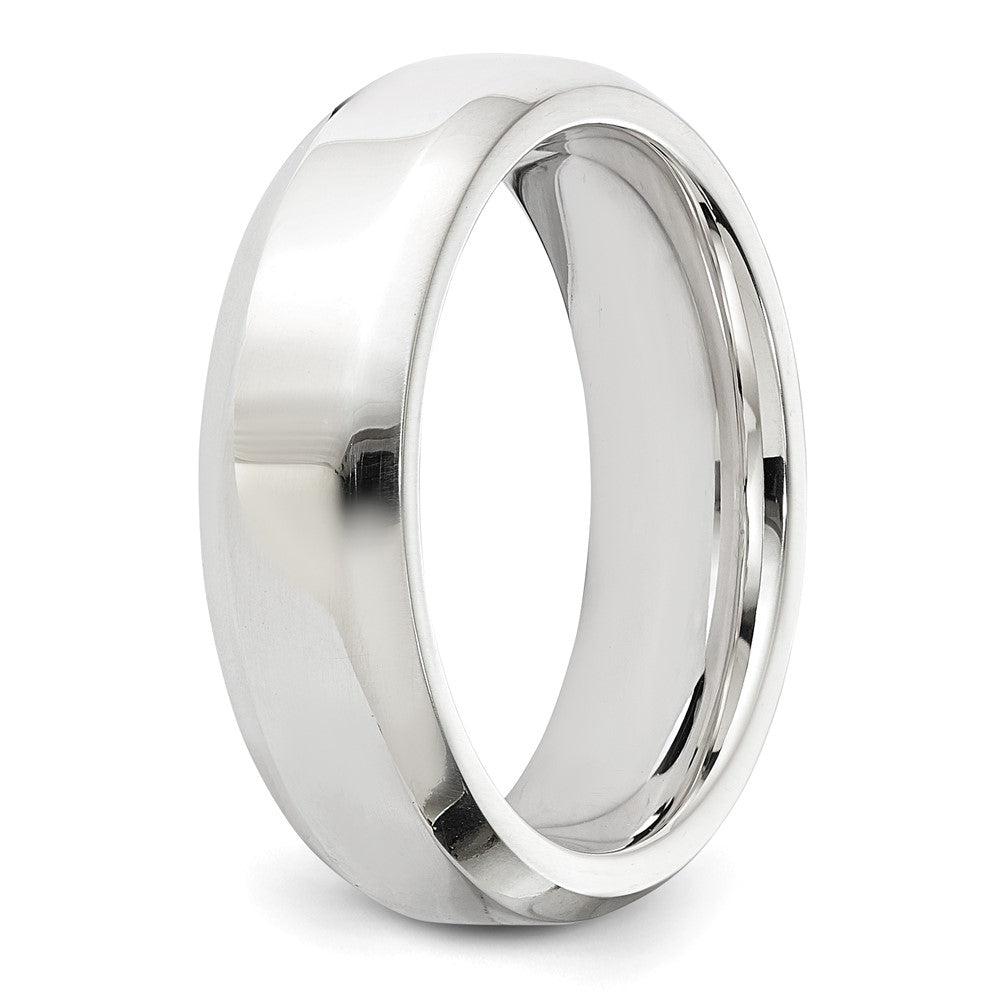 Sterling Silver 6mm Bevel Edge Band