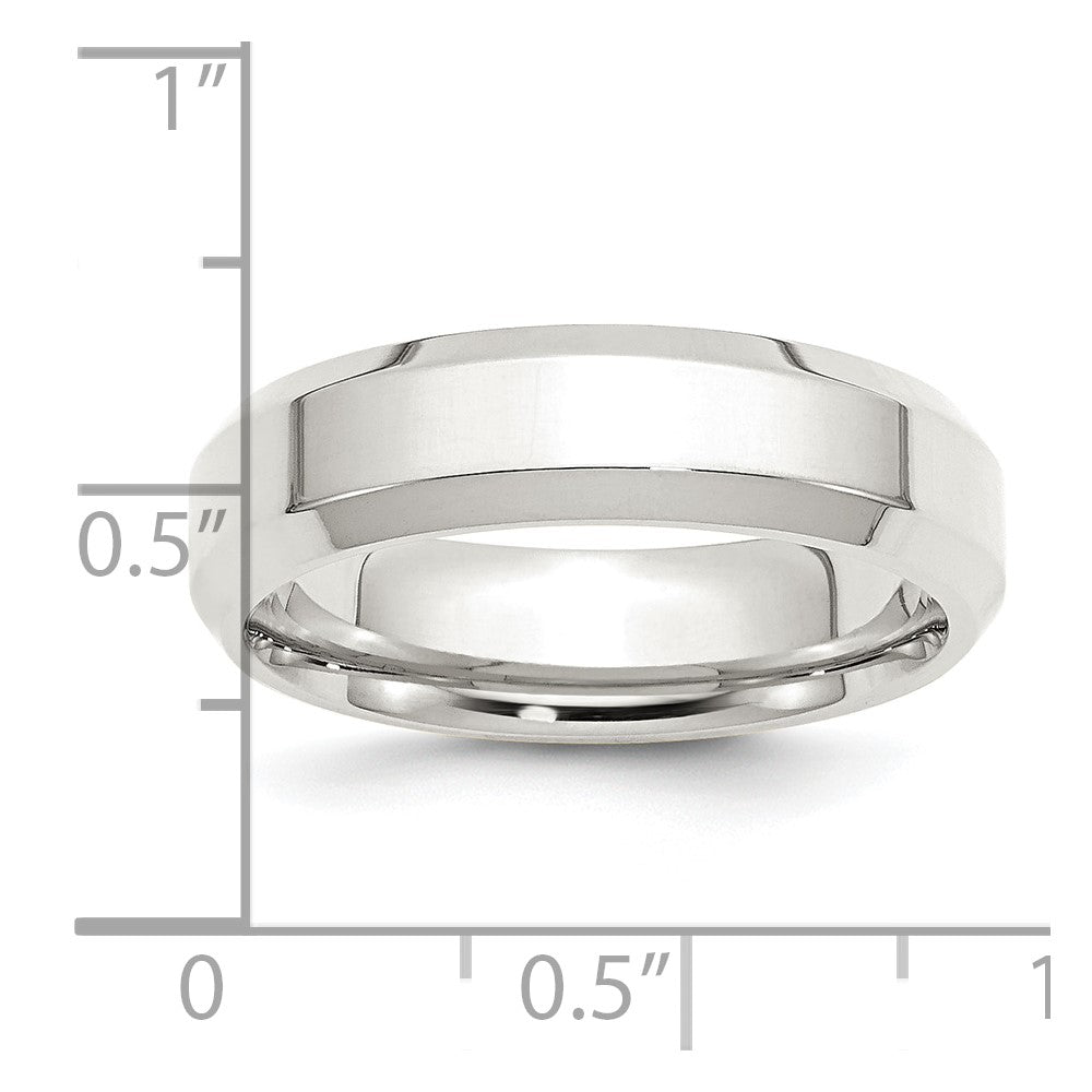 Sterling Silver 6mm Bevel Edge Band