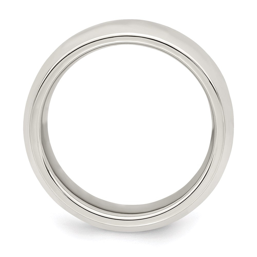 Sterling Silver 7mm Bevel Edge Band