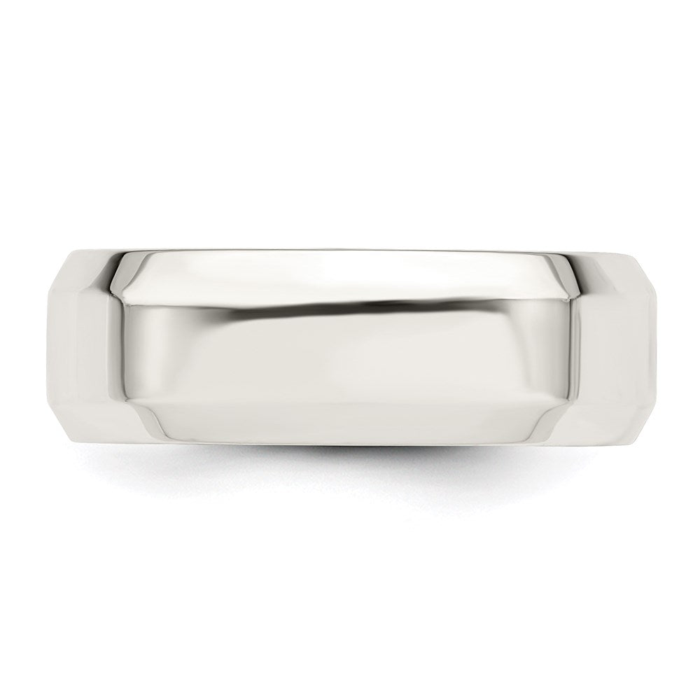 Sterling Silver 7mm Bevel Edge Band
