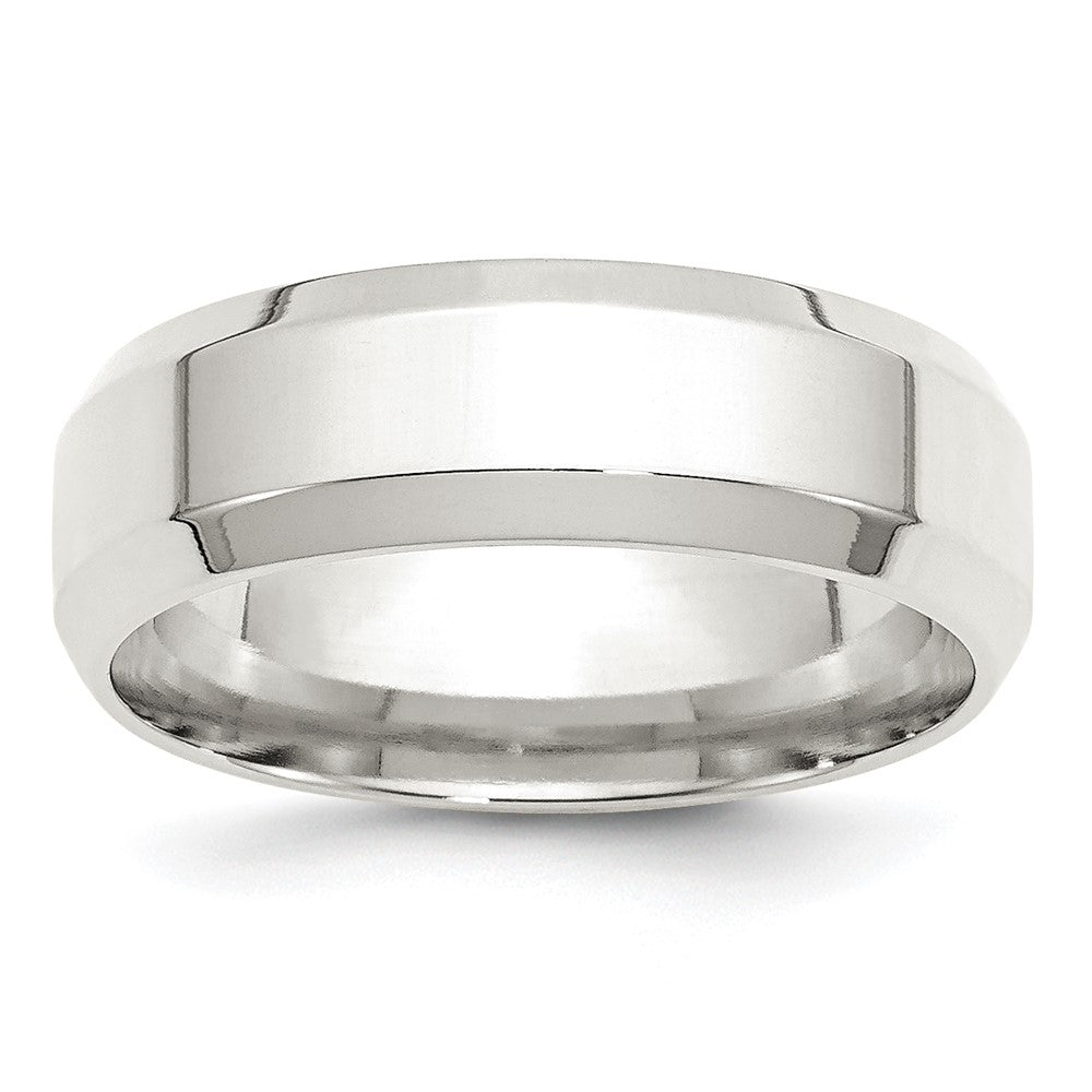 Sterling Silver 7mm Bevel Edge Band