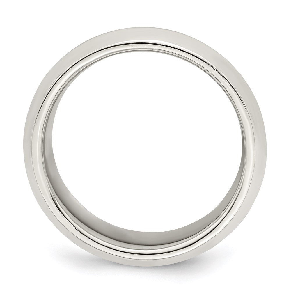 Sterling Silver 8mm Bevel Edge Band