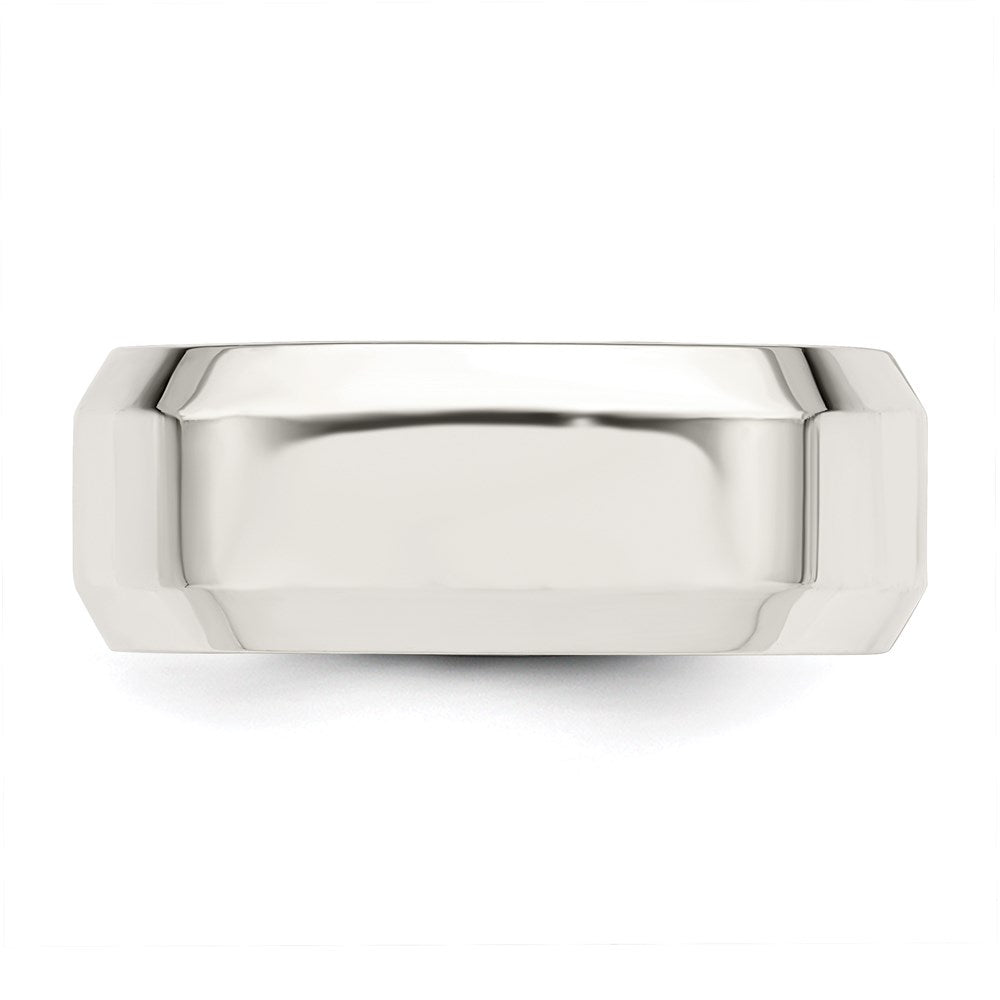 Sterling Silver 8mm Bevel Edge Band