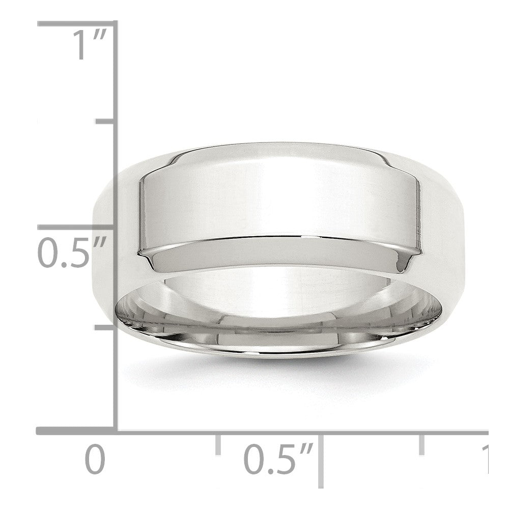 Sterling Silver 8mm Bevel Edge Band