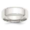 Sterling Silver 8mm Bevel Edge Band