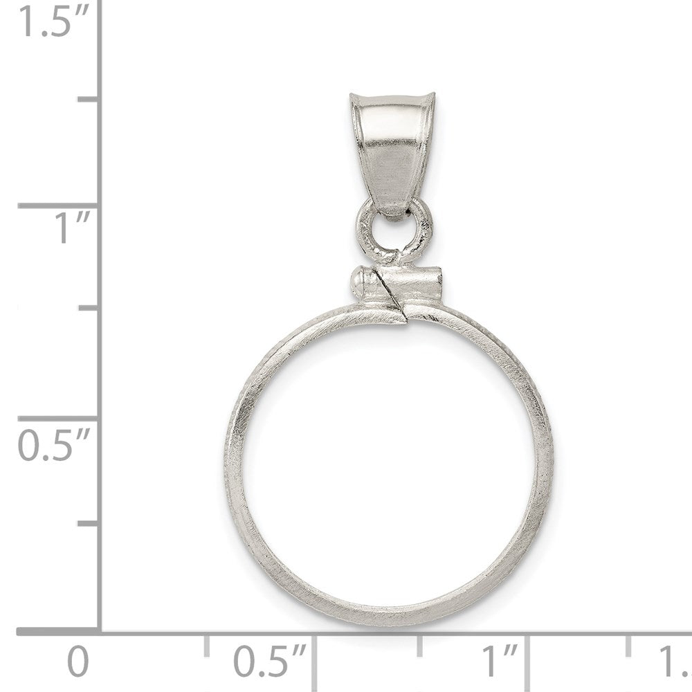 Sterling Silver 19.1 x 1.5mm $0.01 Screw Top Coin Polished Bezel Pendant