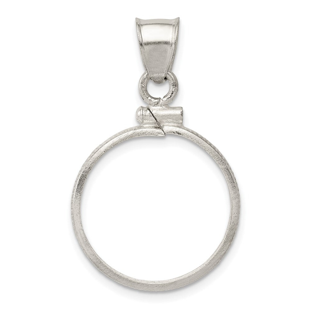 Sterling Silver 19.1 x 1.5mm $0.01 Screw Top Coin Polished Bezel Pendant