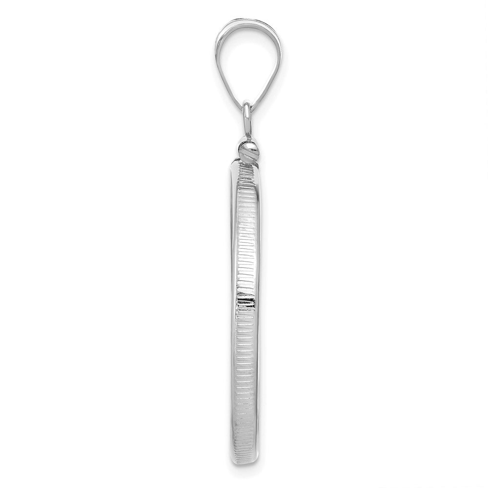 Sterling Silver 27.0 x 1.85mm Screw Top Coin Polished Bezel Pendant