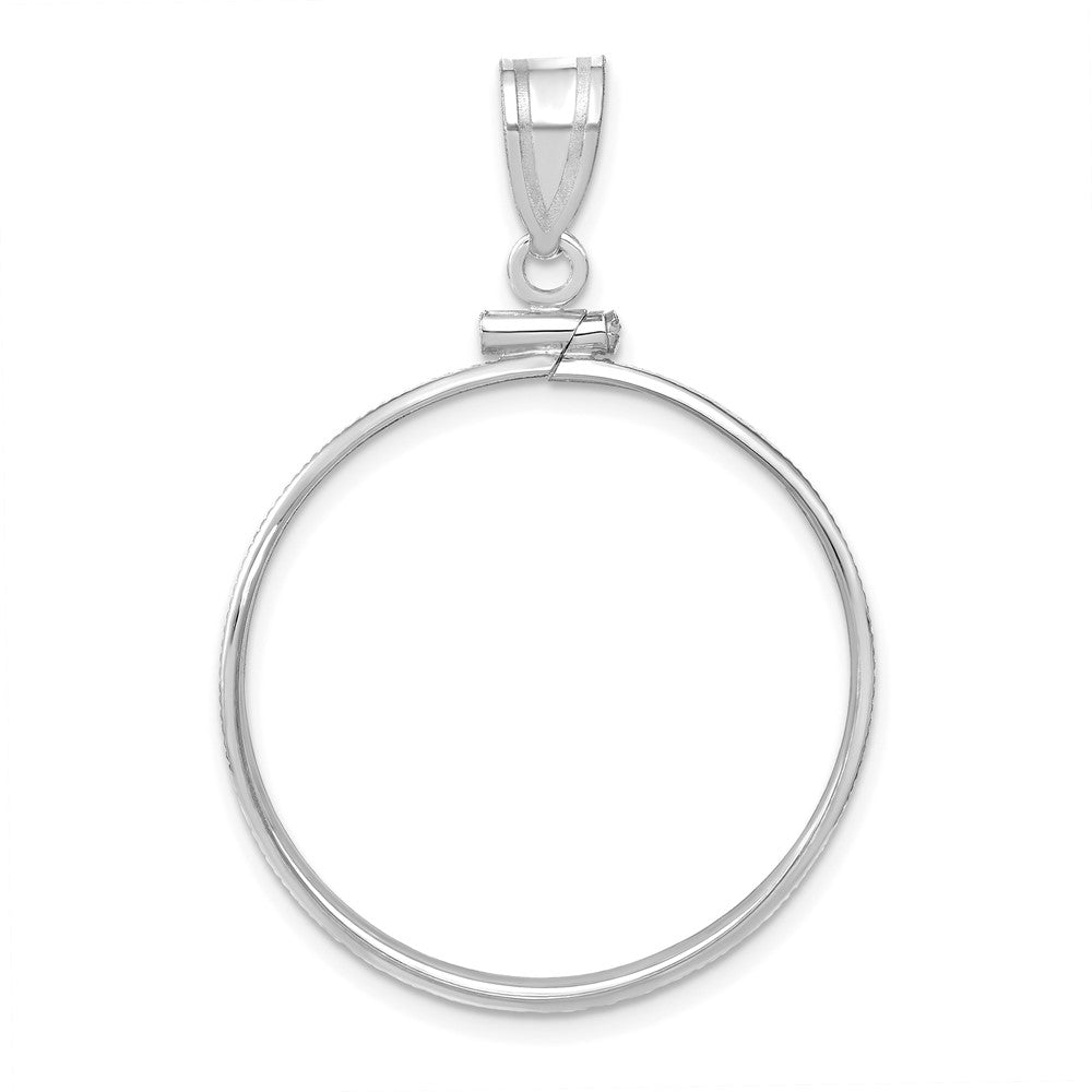 Sterling Silver 27.0 x 1.85mm Screw Top Coin Polished Bezel Pendant
