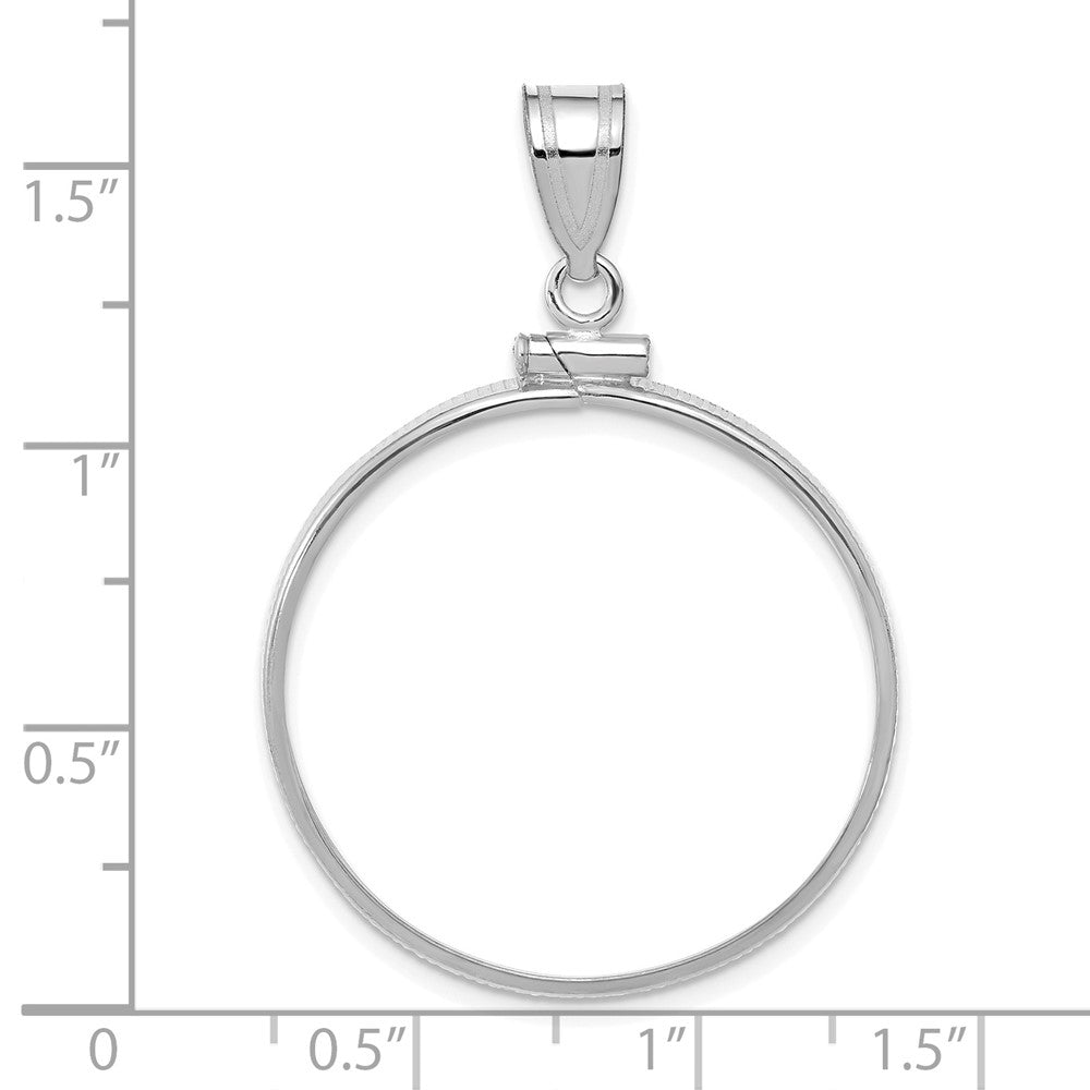 Sterling Silver 27.0 x 1.85mm Screw Top Coin Polished Bezel Pendant