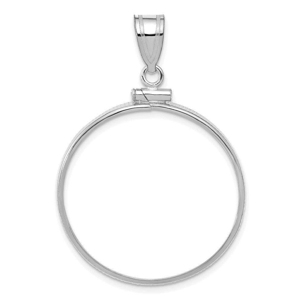 Sterling Silver 27.0 x 1.85mm Screw Top Coin Polished Bezel Pendant