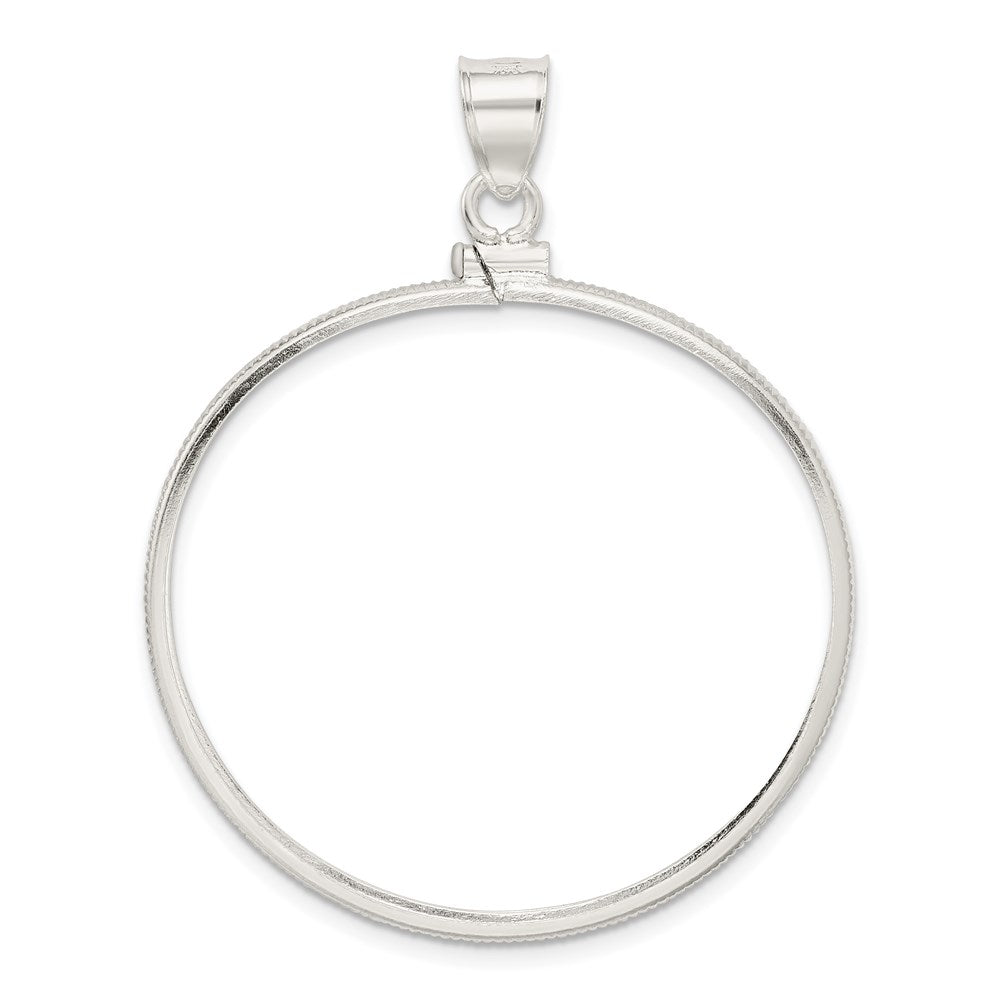 Sterling Silver 38.2 x 2.8mm Screw Top Coin Polished Bezel Pendant