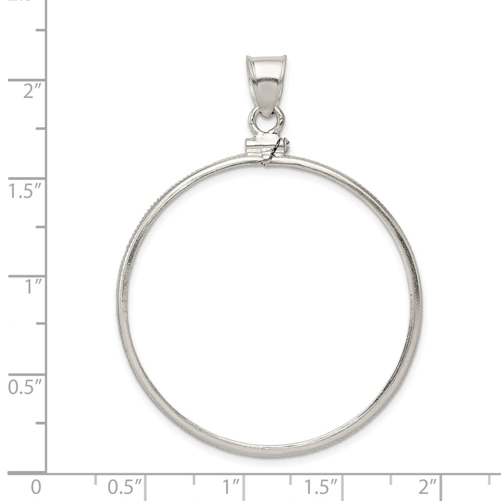 Sterling Silver 38.2 x 2.8mm Screw Top Coin Polished Bezel Pendant