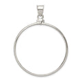 Sterling Silver 38.2 x 2.8mm Screw Top Coin Polished Bezel Pendant