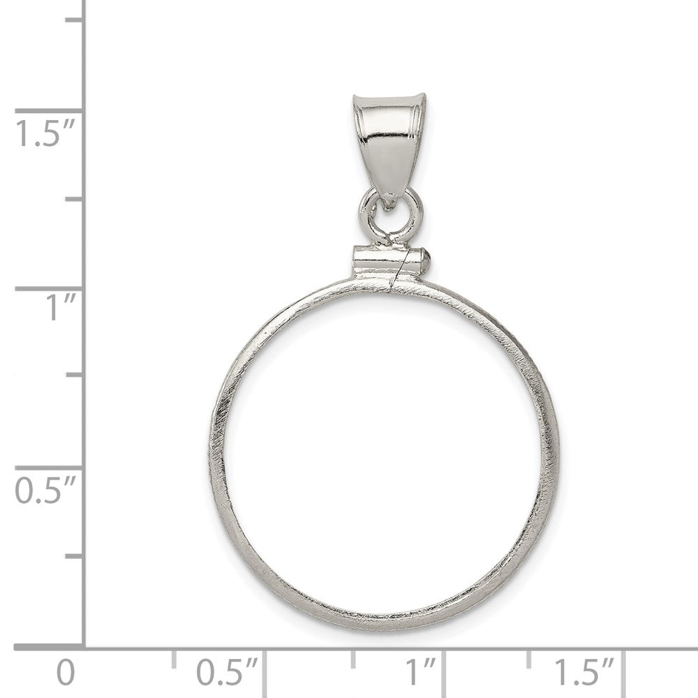 Sterling Silver 24.1 x 1.7mm $0.25 Screw Top Coin Polished Bezel Pendant