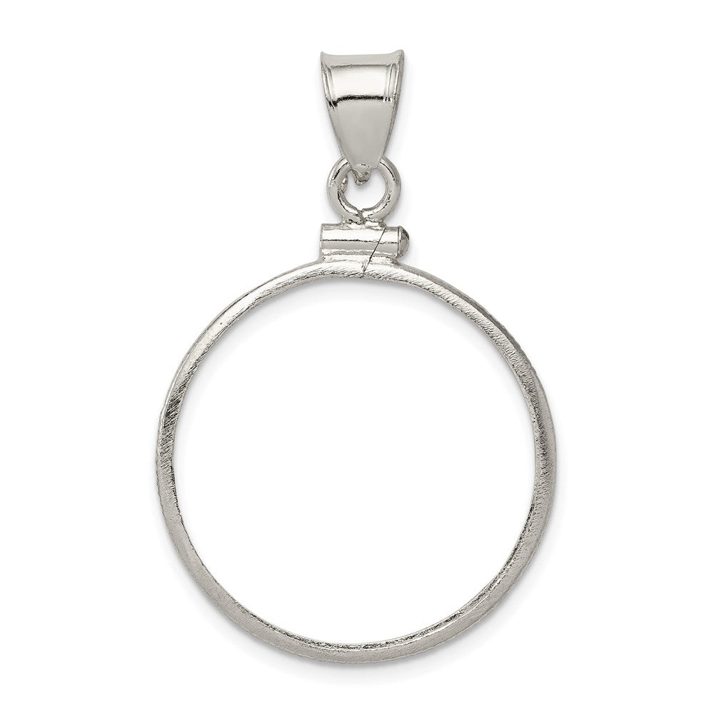 Sterling Silver 24.1 x 1.7mm $0.25 Screw Top Coin Polished Bezel Pendant