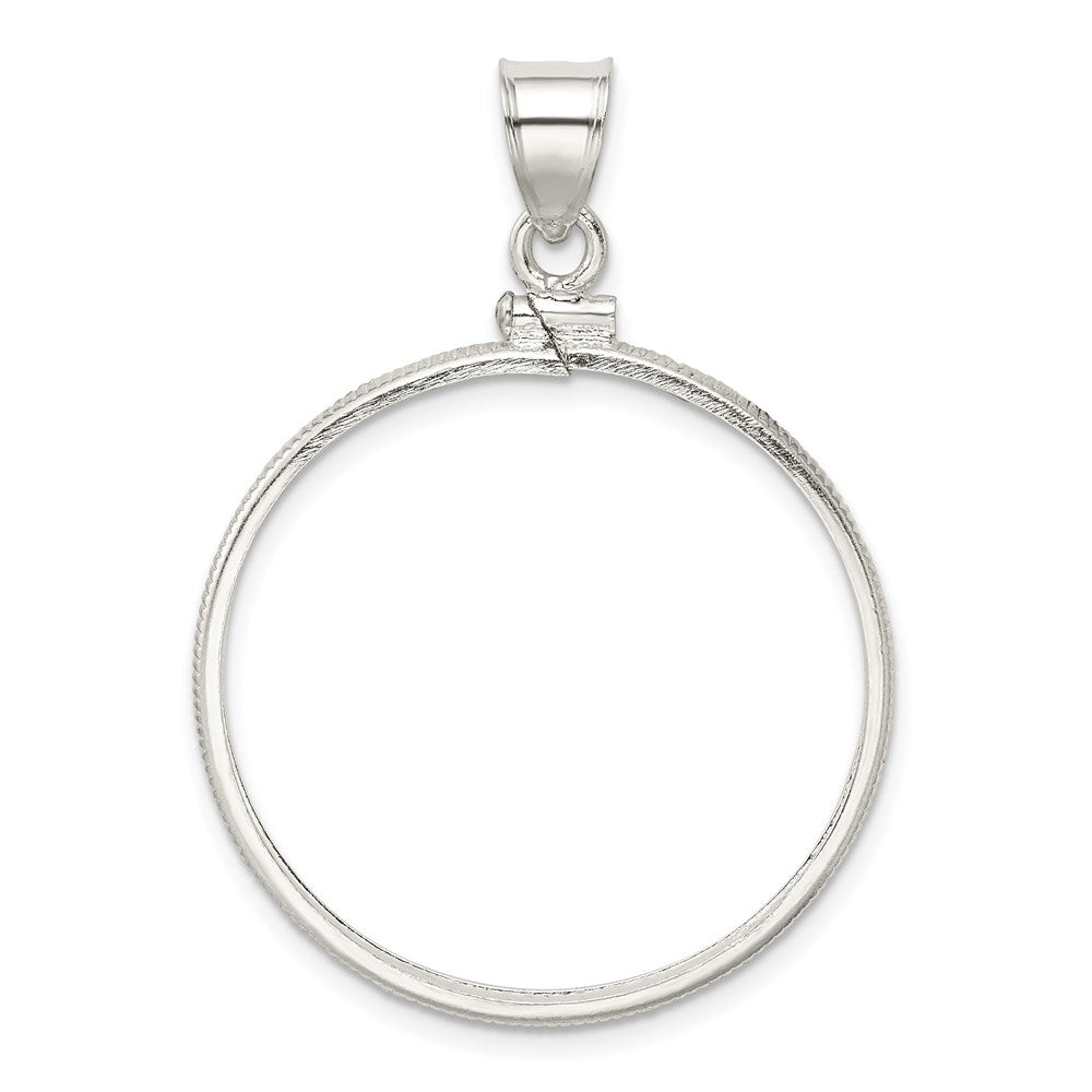 Sterling Silver 30.5 x 2.1mm $0.50 Screw Top Coin Polished Bezel Pendant