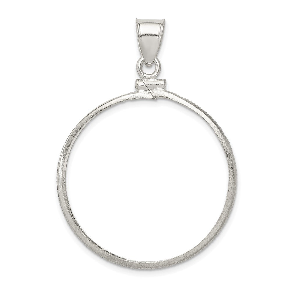 Sterling Silver 30.5 x 2.1mm $0.50 Screw Top Coin Polished Bezel Pendant