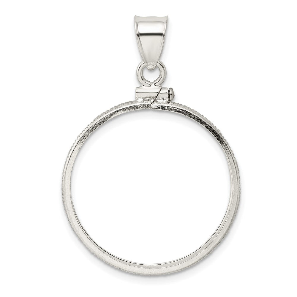 Sterling Silver 26.4 x 1.8mm Susan B. Anthony Screw Top Coin Polished Bezel