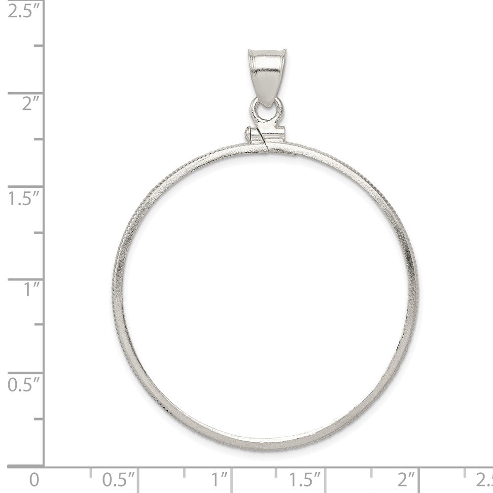 Sterling Silver 40.6 x 3.1mm Screw Top Coin Polished Bezel Pendant