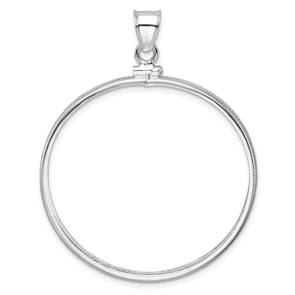 Sterling Silver 39.4 x 3.1mm 1 oz. Screw Top Coin Polished Bezel Pendant