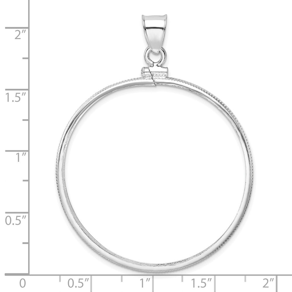 Sterling Silver 39.4 x 3.1mm 1 oz. Screw Top Coin Polished Bezel Pendant