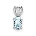 Sterling Silver Rhodium-plated Aquamarine Pendant