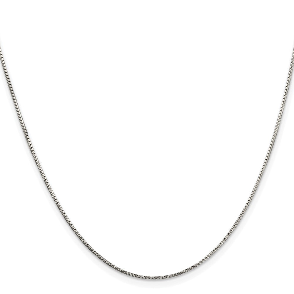 Sterling Silver Rhodium-plated 1mm 8 Sided Box Chain
