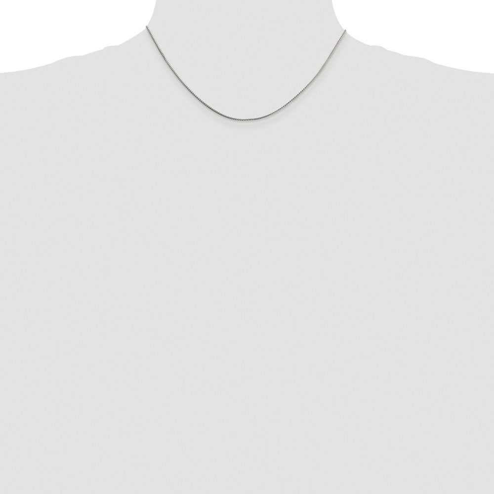 Sterling Silver Rhodium-plated 1mm 8 Sided Box Chain