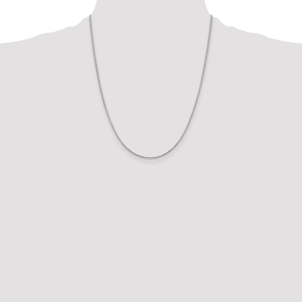 Sterling Silver 1.25mm 8 Sided w/4in ext. Box Chain
