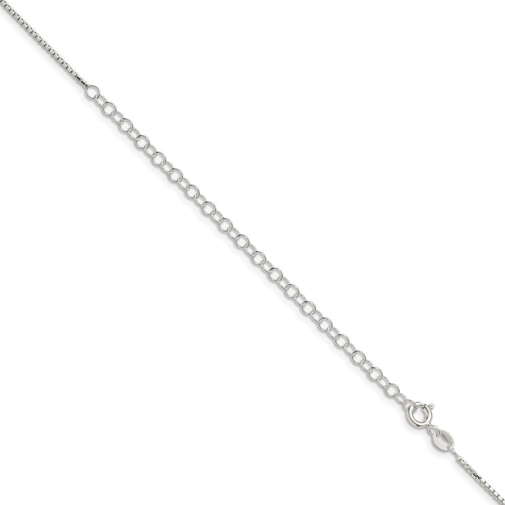 Sterling Silver 1.25mm 8 Sided w/4in ext. Box Chain