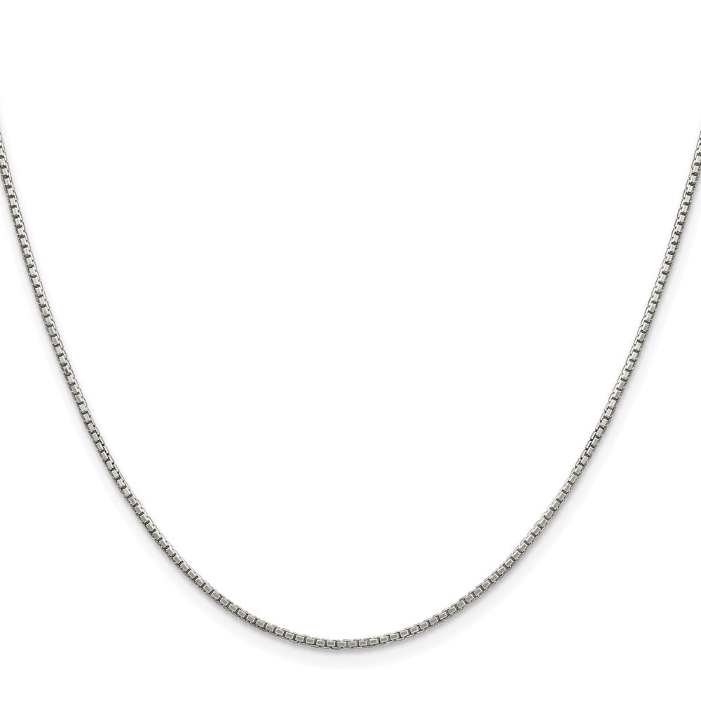Sterling Silver Rhodium-plated 1.35mm 8 Sided Box Chain