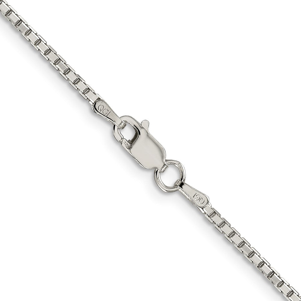 Sterling Silver Rhodium-plated 1.7mm 8 Sided Mirror Box Chain