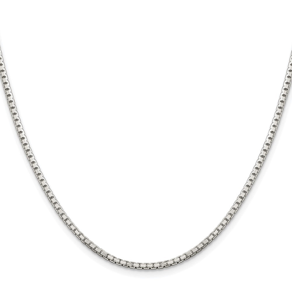 Sterling Silver Rhodium-plated 2mm 8 Sided Box Chain