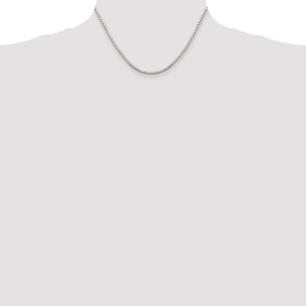 Sterling Silver Rhodium-plated 2mm 8 Sided Box Chain