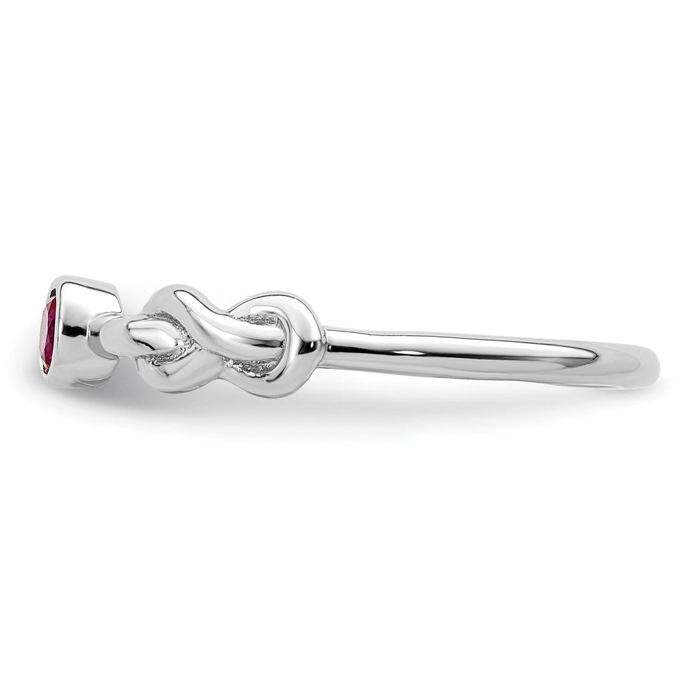 Sterling Silver Rhodium-plated Polished Infinity Lab Created Ruby Ring