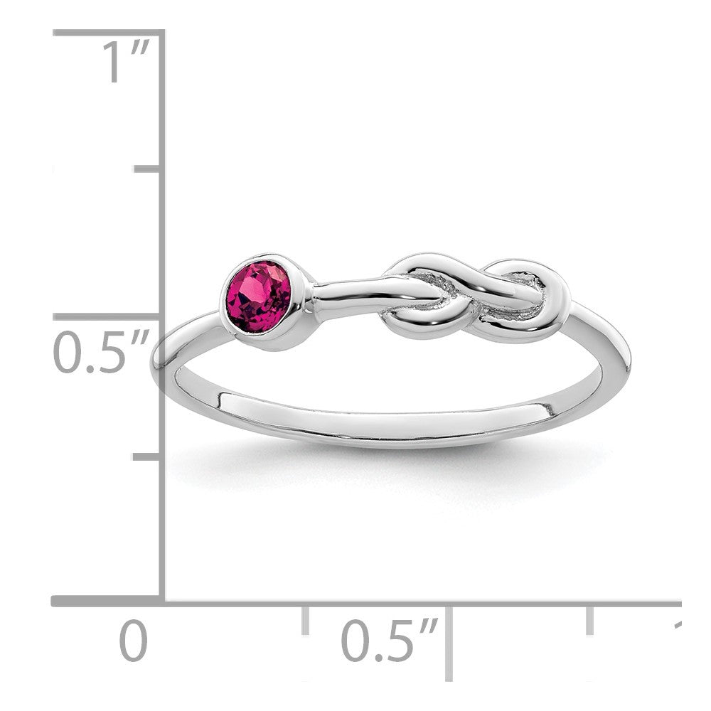 Sterling Silver Rhodium-plated Polished Infinity Lab Created Ruby Ring