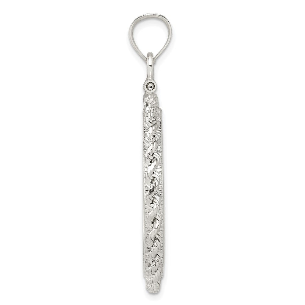 Sterling Silver 26.4 x 1.8mm Susan B. Anthony Screw Top Coin Rope Pol Bezel