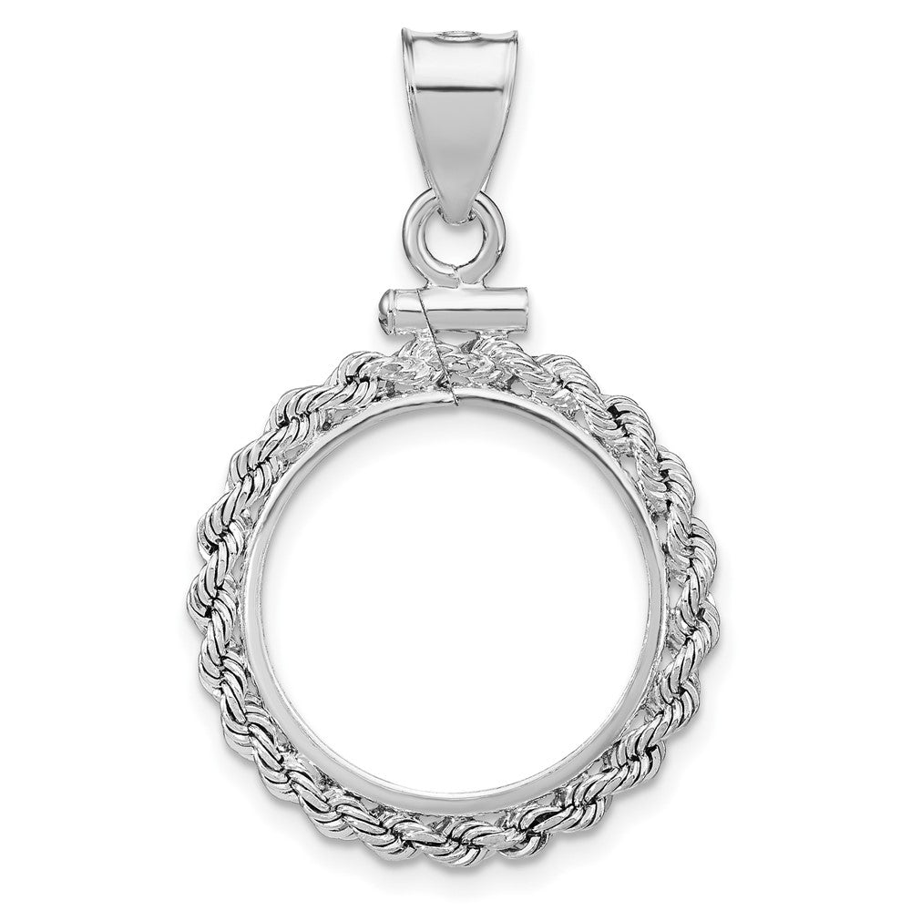Sterling Silver 18 x 1.2mm $0.10 Screw Top Coin Rope Polished Bezel Pendant