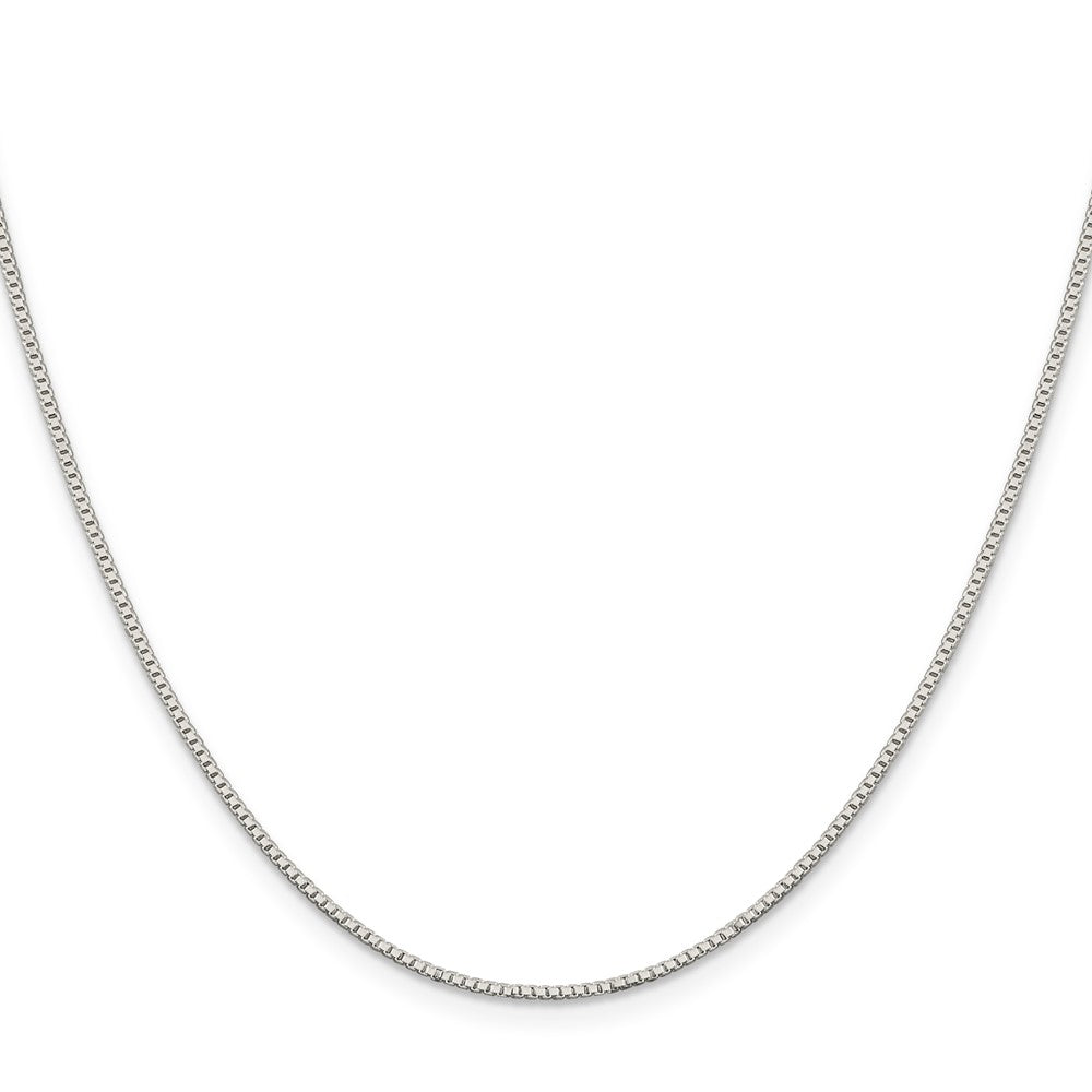 Sterling Silver Rhodium-plated 1.1mm Box Chain w/ ext.