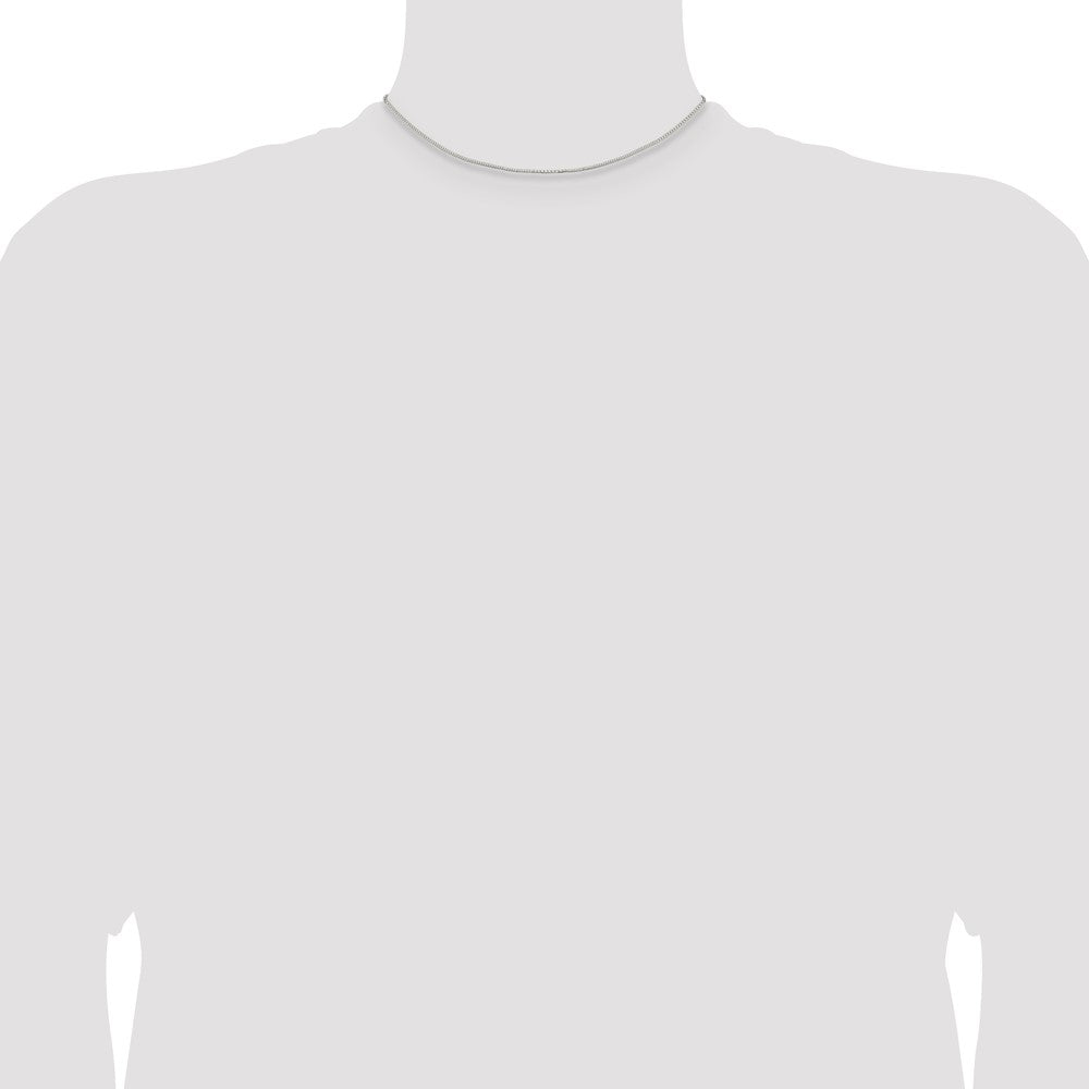 Sterling Silver Rhodium-plated 1.1mm Box Chain