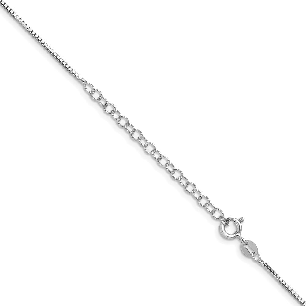 Sterling Silver Rhodium-plated 1.1mm Box Chain w/ ext.