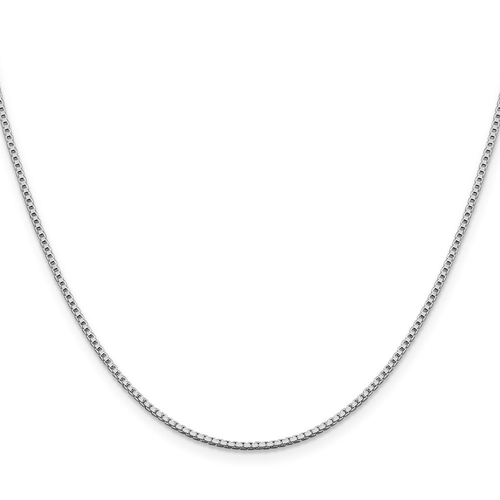 Sterling Silver Rhodium-plated 1.4mm Box Chain w/ ext.