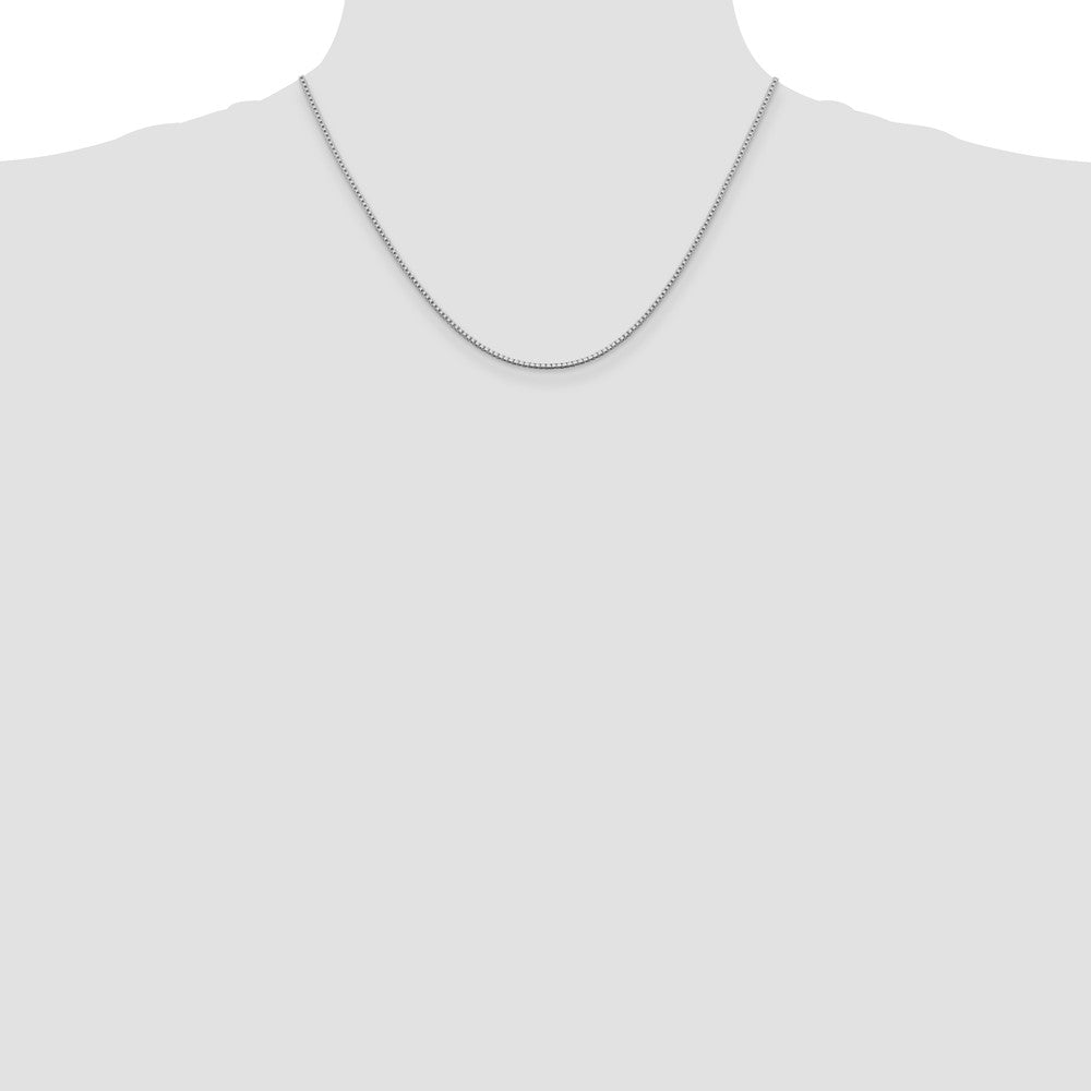 Sterling Silver Rhodium-plated 1.4mm Box Chain w/ ext.