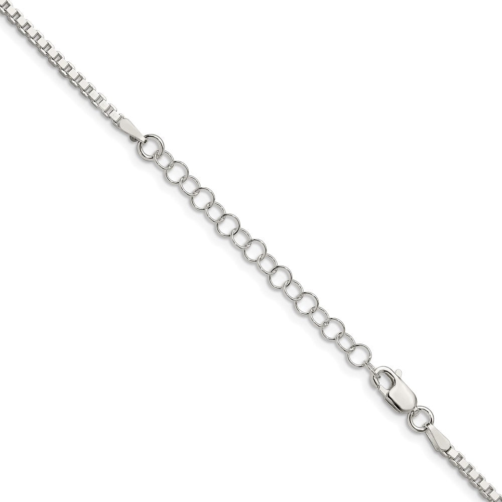 Sterling Silver 2mm Box Chain w/ ext.