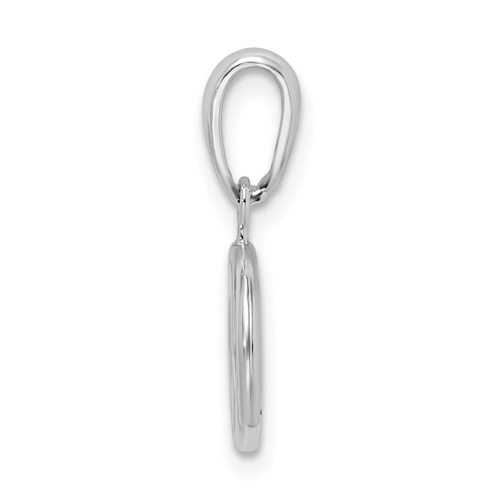 Sterling Silver Rhodium-plated Polished Peace Symbol Pendant