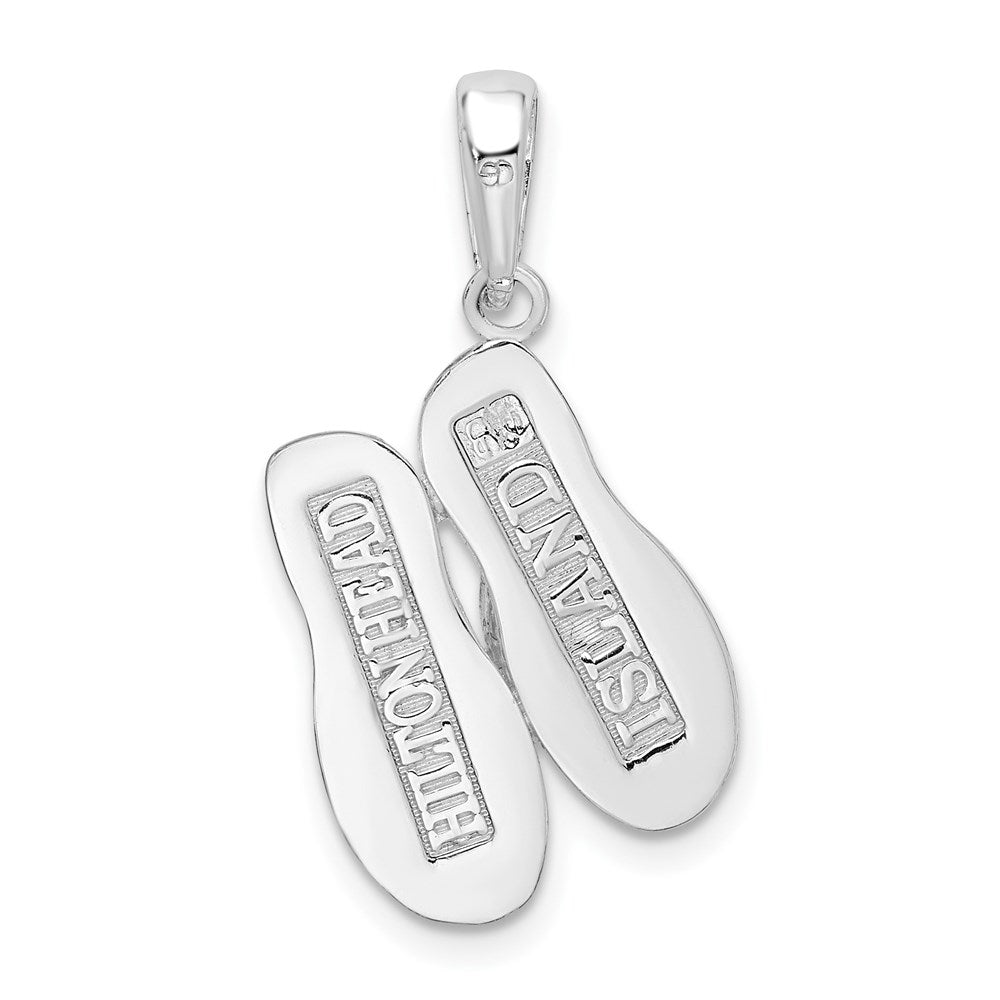 Sterling Silver Rhodium-plated Hilton Head Island Flip Flop Pendant